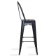 Metal industrial stool Bistro Style with backrest