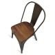 Cadeira industrial bistrô de madeira antiga