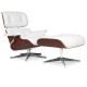 Eames lounge chair replica in leatherette and chrome base by Charles & Ray