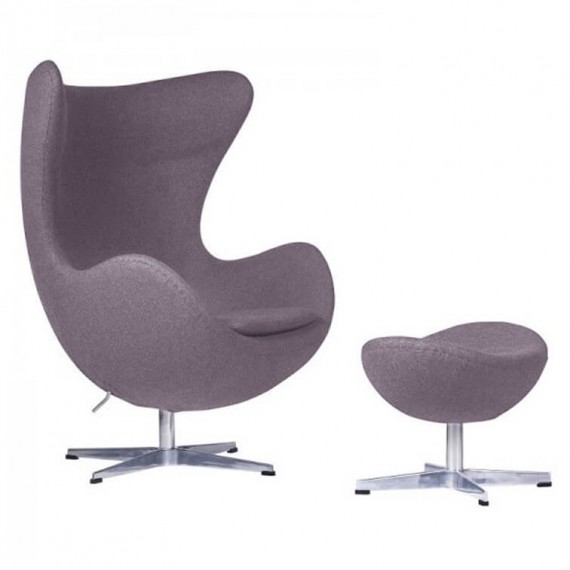 Replica Egg Chair com Apoio para os Pés da designer Arne Jacobsen