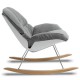 Réplica balancín de diseño Bay Rocking Chair con cojín gris