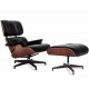 Replica Eames Lounge Chair premium version in Aniline Leather and walnut wood