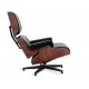 Replica Eames Lounge Chair Versão Premium em couro anilina e madeira de nogueira