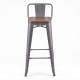 Industrial stool Bistro LB Wood Antique