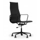 Replica of the Alu HighBack all black Office Chair in Flower Leather inspired by the design of Charles & Ray Eames