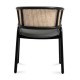 Morley chair in Natural Rattan and black lacquered steel base.
