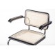 Replica of the Cesca Chair with armrests by designer Marcel Breuer