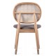 Marsh Chair in Natural Rattan and Cotton Cushion Vintage Style
