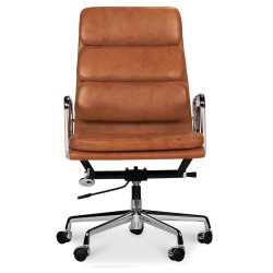 Réplica de la silla oficina soft pad EA219 en piel vintage envejecida