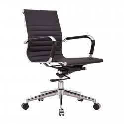 Cadeira de escritório Lowback Alu em couro sintético