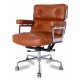 Replica ES104 Cadeira de escritório para hall de entrada em couro sintético envelhecido.