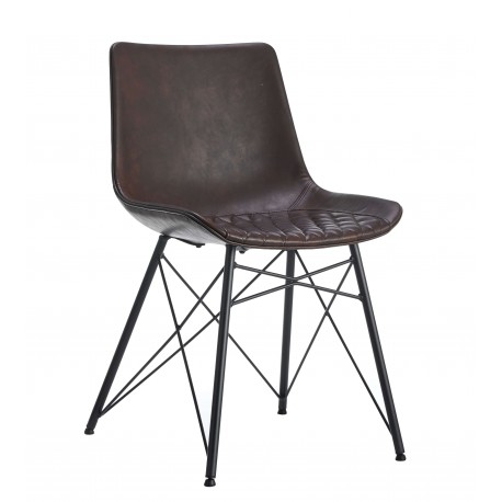 Jules Industrial Chair Upholstered in Leatherette