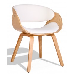 Nordic Burrow S chair with maple wood imitation leather cushion