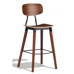 Copine industrial stool in walnut wood