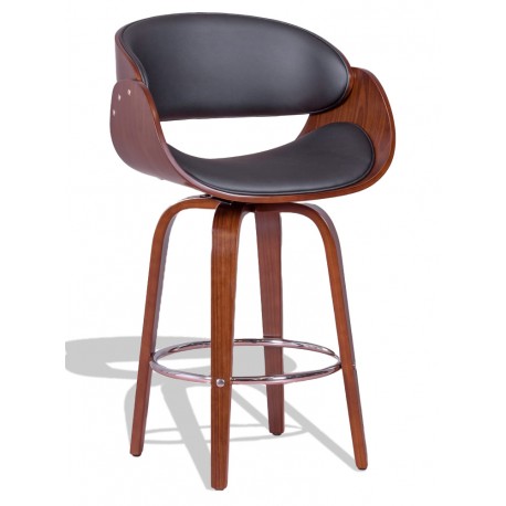 Burrow stool with leatherette cushion