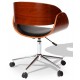 Cadeira de escritório em madeira de nogueira e couro sintético