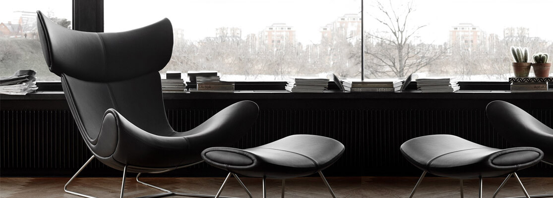 Imola Design Sessel Replik aus italienischem Leder vom berühmten Designer Henrik Pedersen